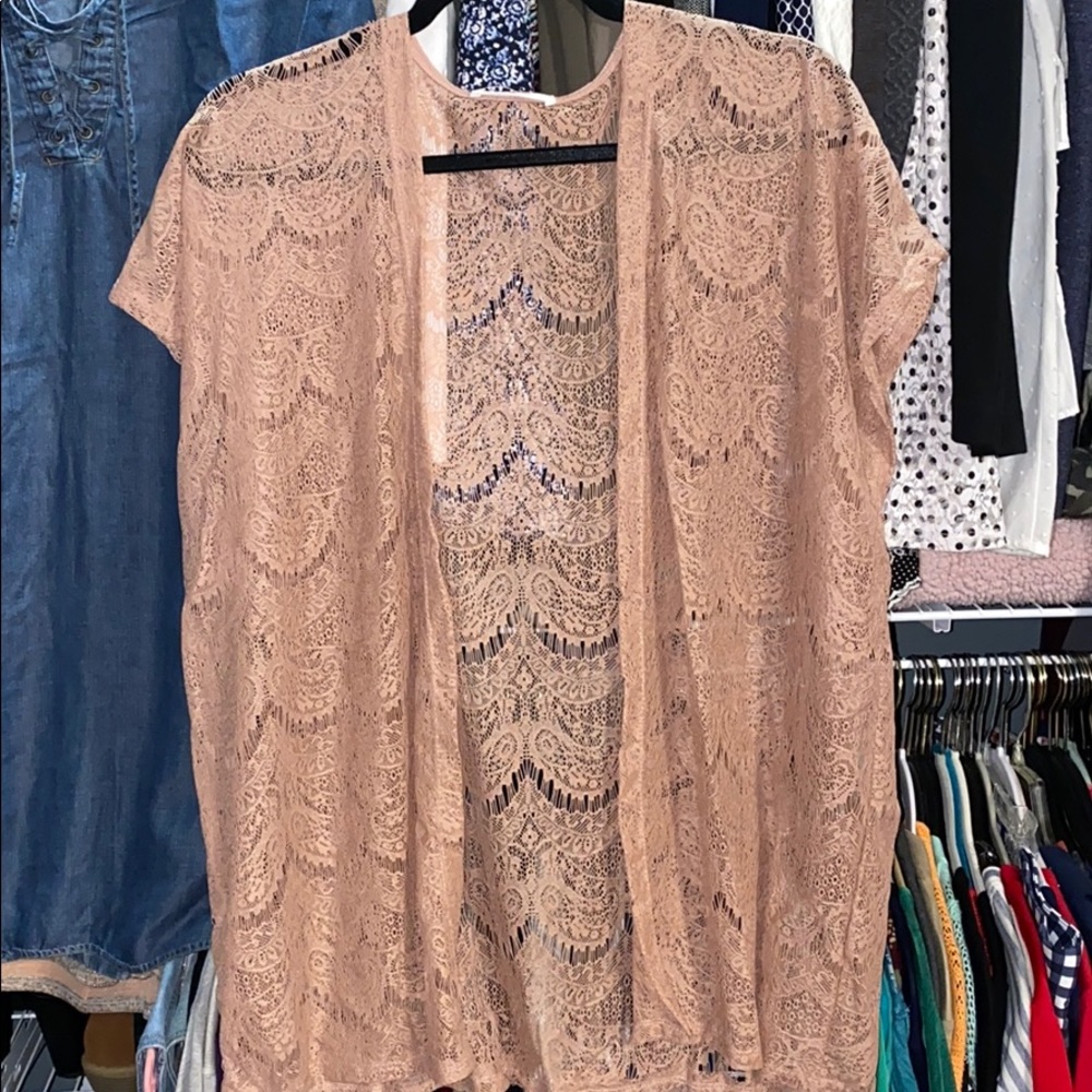 You & I blush color lace sweater